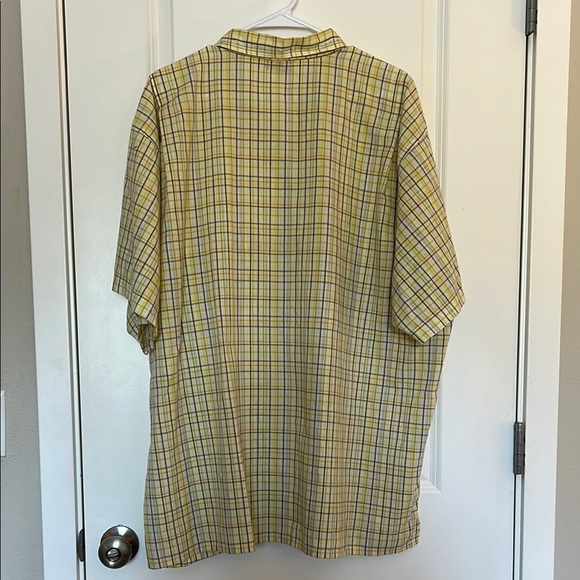 Patagonia Organic Cotton Yellow Plaid Button Front Short Sleeve Shirt XXL - Picture 3 of 8